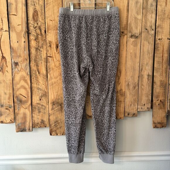 Anthropologie Saturday Sunday Gray Leopard Print Loungewear Pants Women's Size S - Picture 2 of 13